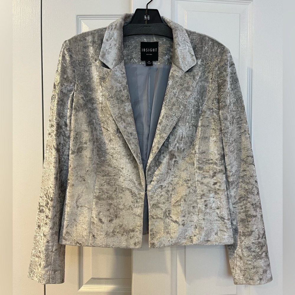 Insight Women's Shimmering Silver Blazer